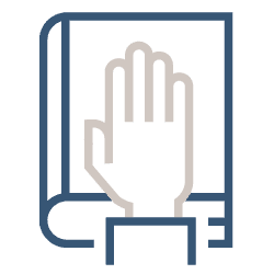 Icon - Compliance - Hand auf Buch