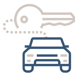 Icon - Verkehrsrecht - Auto und Schlüssel